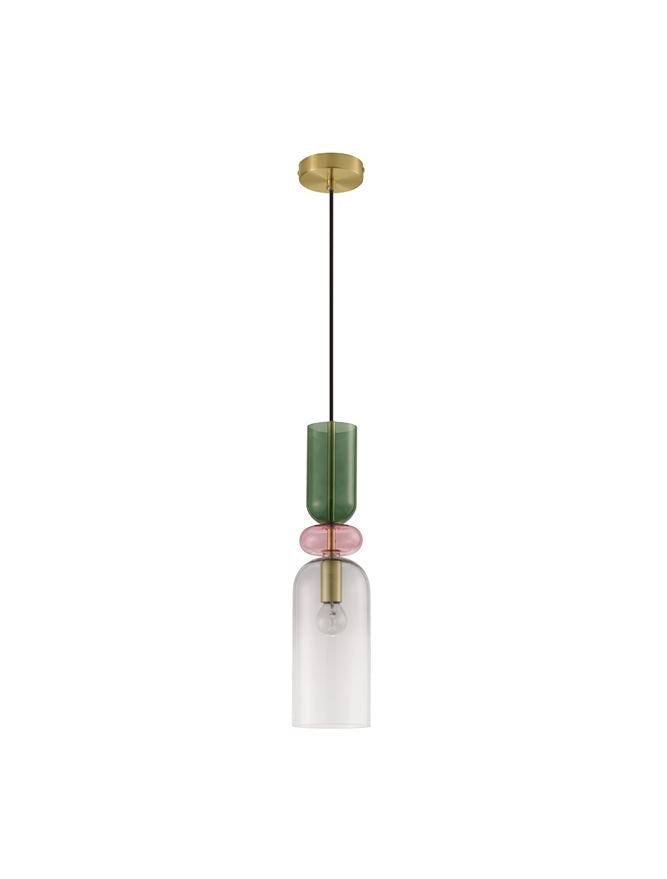 Lampa suspendata MURANO Dark Green Pink & Light Grey Glass NOVA LUCE