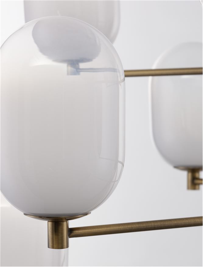 Lampa suspendata BALOR G9 12x5W Brass Gold Metal Gradient White Glass NOVA LUCE