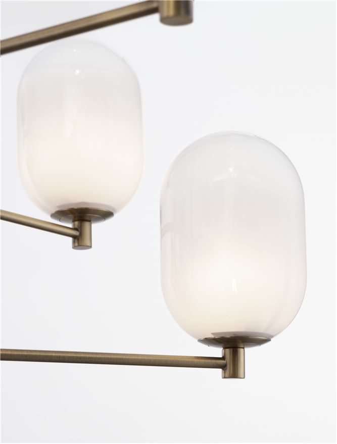 Lampa suspendata BALOR G9 12x5W Brass Gold Metal Gradient White Glass NOVA LUCE