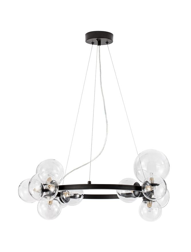 Lampa suspendata ODILLIA Glass & Matt Black 11 NOVA LUCE
