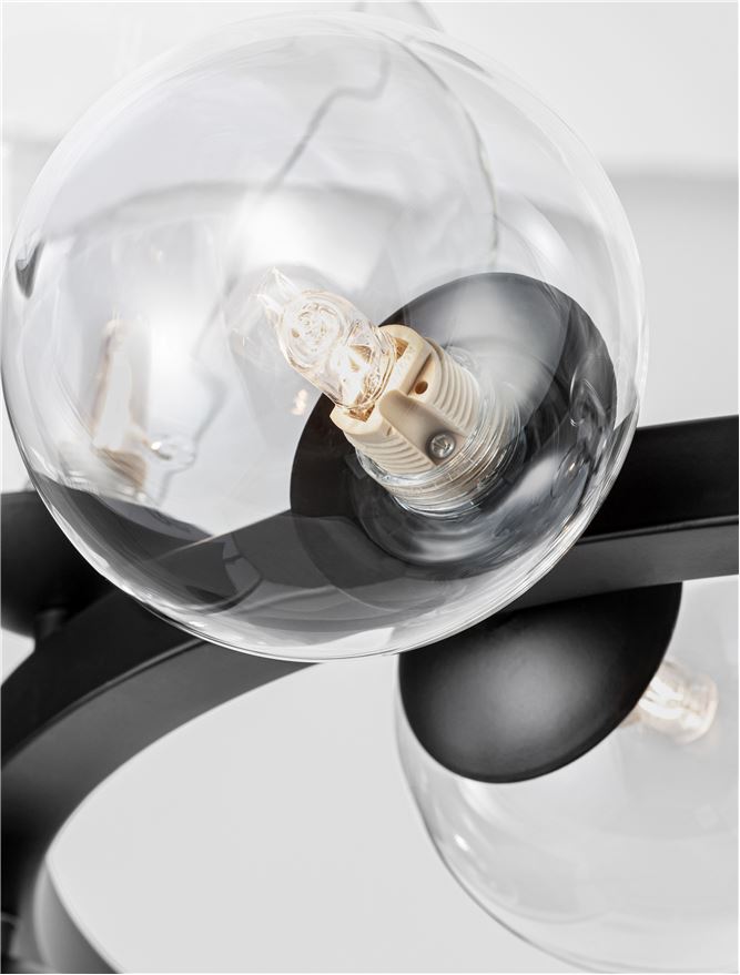 Lampa suspendata ODILLIA Glass & Matt Black 11 NOVA LUCE