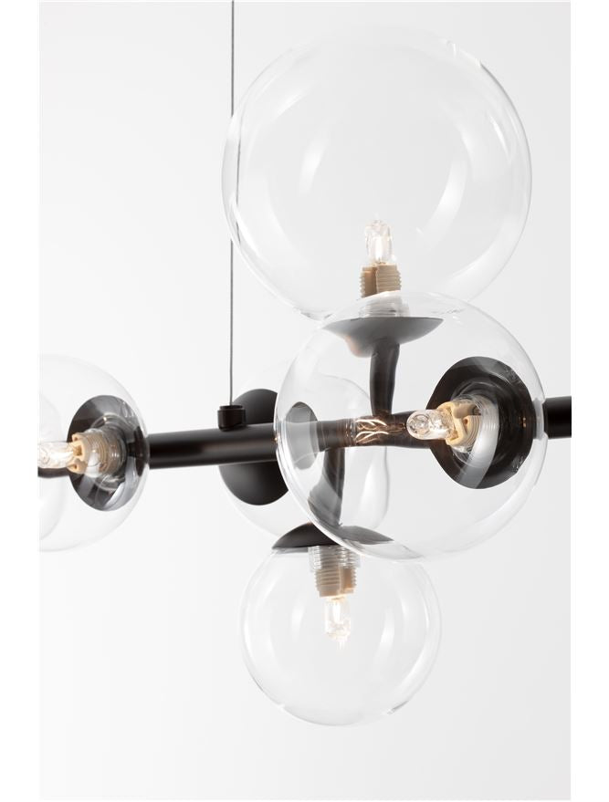 Lampa suspendata ODILLIA Glass & Matt Black 7 NOVA LUCE