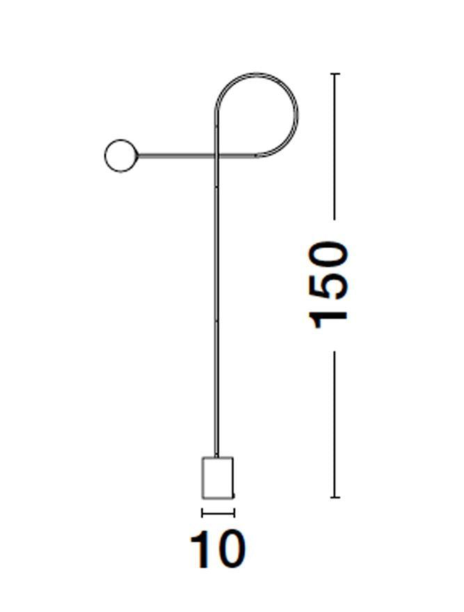 Lampadar DEDALO led G9 5W IP20 H150cm Nova Luce