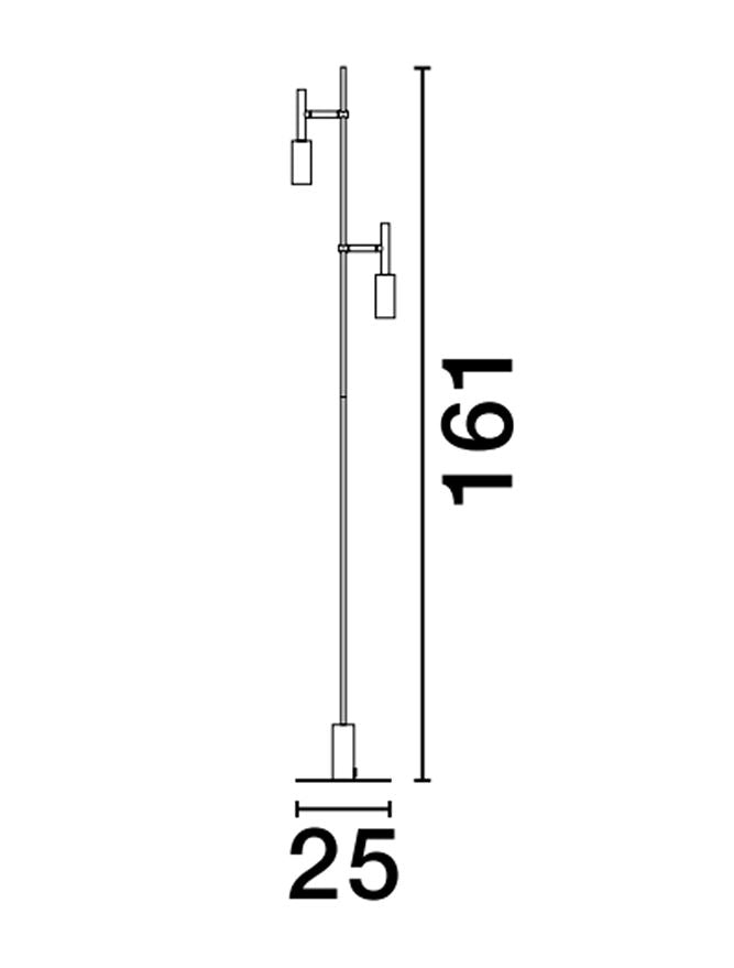 Lampadar JOY black led 14W  3000K IP20 H161cm Nova Luce