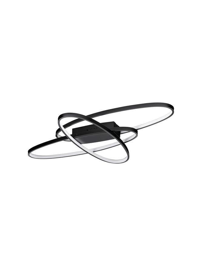 Plafoniera IPON Triac Dimmable Matt Black Aluminium, Steel & Silicone LED 47W 3000K Dim: 85X62 cm Nova Luce