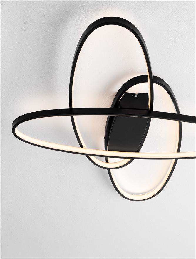 Plafoniera IPON Triac Dimmable Matt Black Aluminium, Steel & Silicone LED 47W 3000K Dim: 85X62 cm Nova Luce
