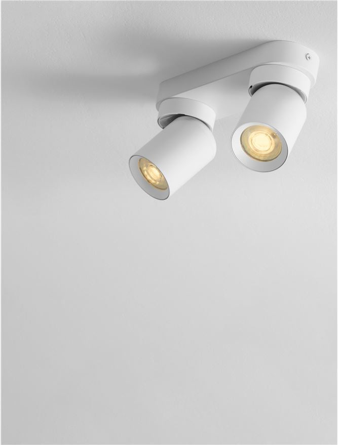 Plafoniera AMECY Sandy White Aluminium LED 2X10W GU10 Dim: 22X6.5 cm  Nova Luce