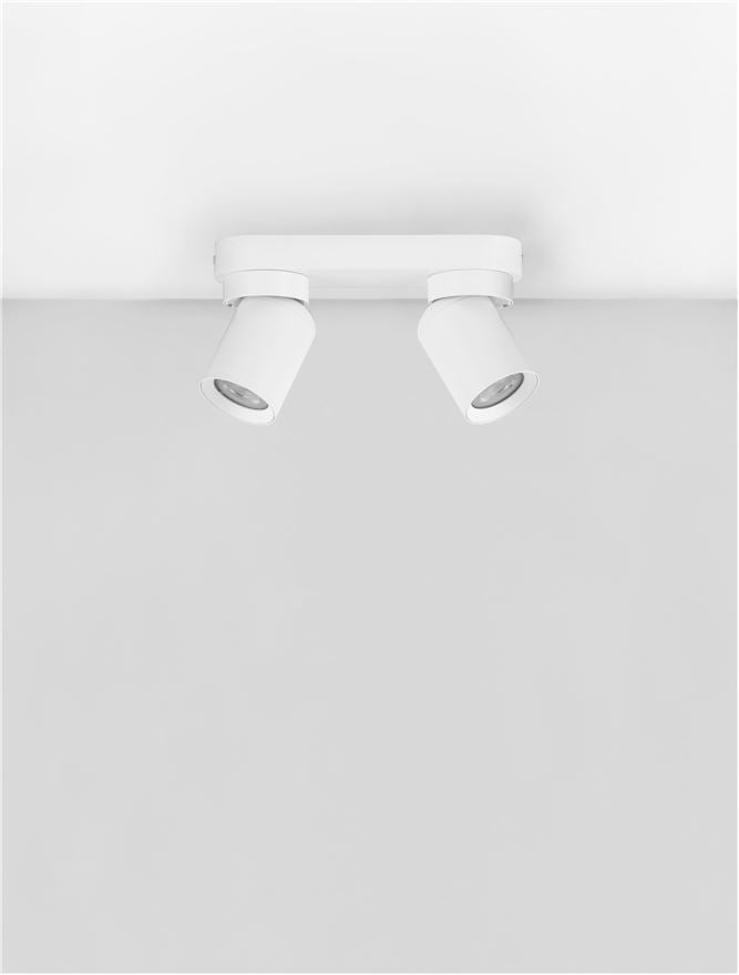 Plafoniera AMECY Sandy White Aluminium LED 2X10W GU10 Dim: 22X6.5 cm  Nova Luce