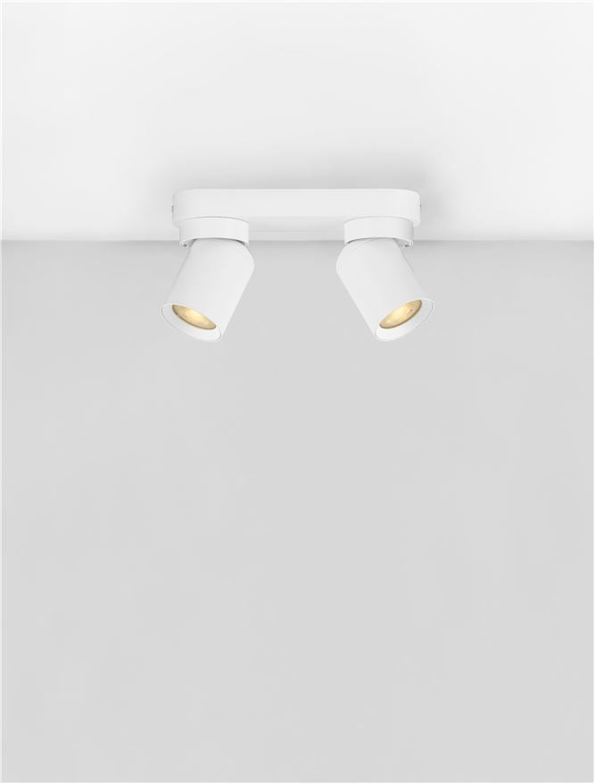 Plafoniera AMECY Sandy White Aluminium LED 2X10W GU10 Dim: 22X6.5 cm  Nova Luce