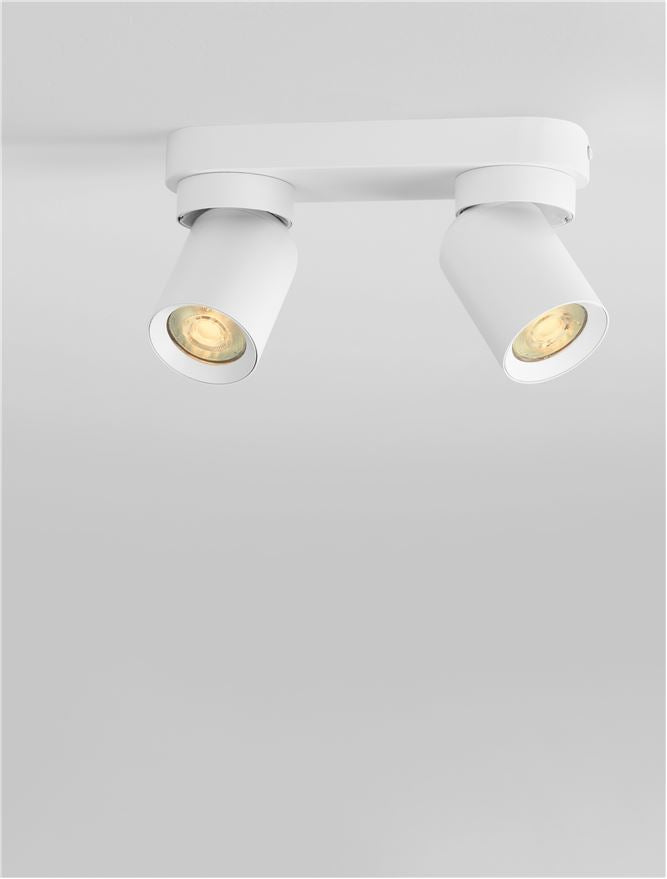 Plafoniera AMECY Sandy White Aluminium LED 2X10W GU10 Dim: 22X6.5 cm  Nova Luce