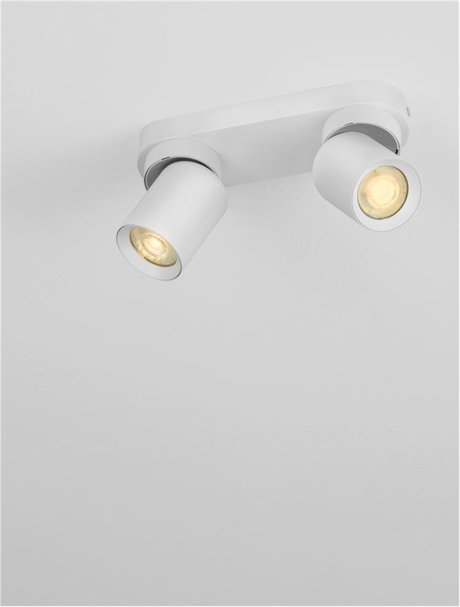 Plafoniera AMECY Sandy White Aluminium LED 2X10W GU10 Dim: 22X6.5 cm  Nova Luce