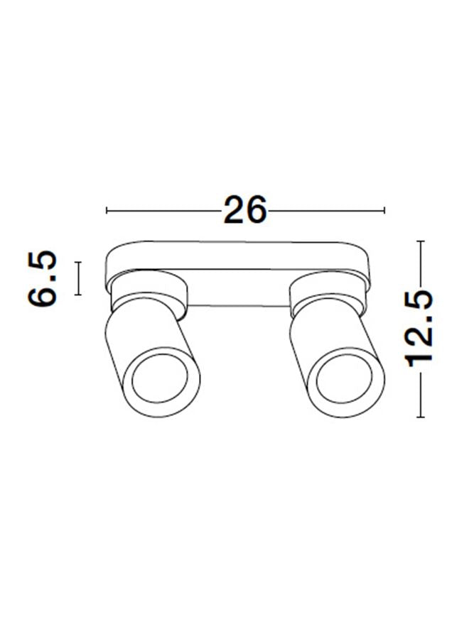 Plafoniera AMECY Sandy White Aluminium LED 2X10W GU10 Dim: 22X6.5 cm  Nova Luce