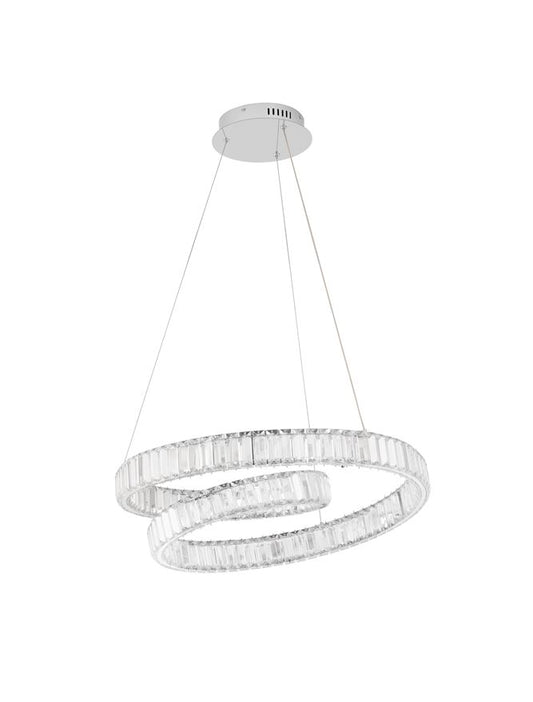 Lampa suspendata CONCETO Chrome Metal & Crystal 4070Lm NOVA LUCE