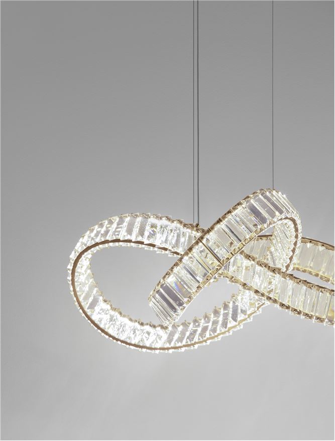 Lampa suspendata CONCETO Gold Metal & Crystal 4075.27Lm NOVA LUCE