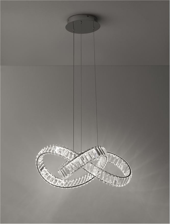 Lampa suspendata CONCETO Chrome Metal & Crystal 4075.27Lm NOVA LUCE