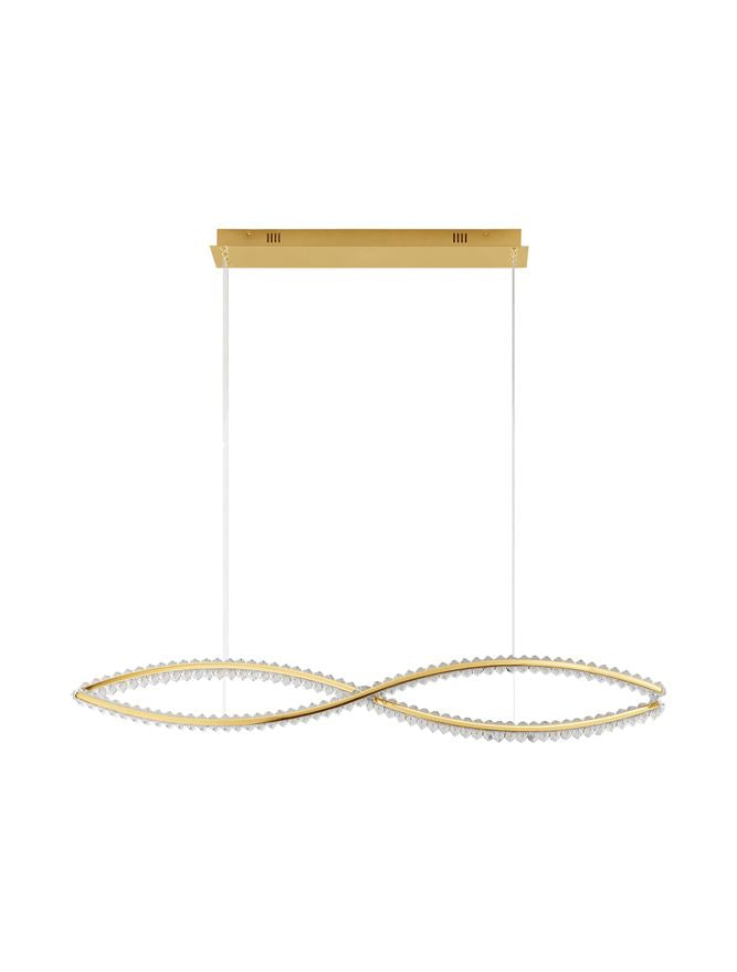 Lampa suspendata AURELIA Gold Metal & Crystal L120 NOVA LUCE