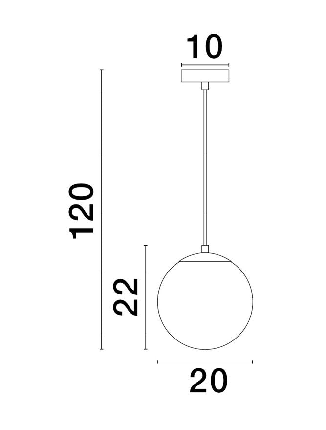 Lampa suspendata VITA D20 Brass Gold Metal Gradient White Glass NOVA LUCE