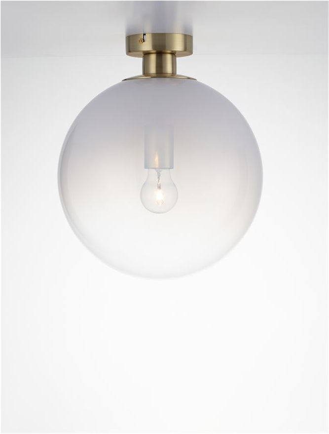 Plafoniera VITA Brass Gold Metal Gradient White Glass 1X12W Diam. 30 cm Nova Luce