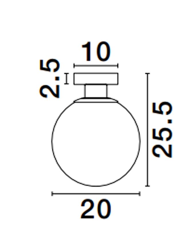 Plafoniera VITA Sandy Gold Metal & Gradient White Glass 1X12W Diam. 20 cm Nova Luce