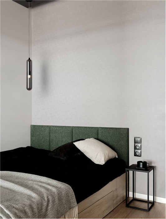 Lampa suspendata GUSTAVE Light Smoky Grey Glass & Matt Black NOVA LUCE