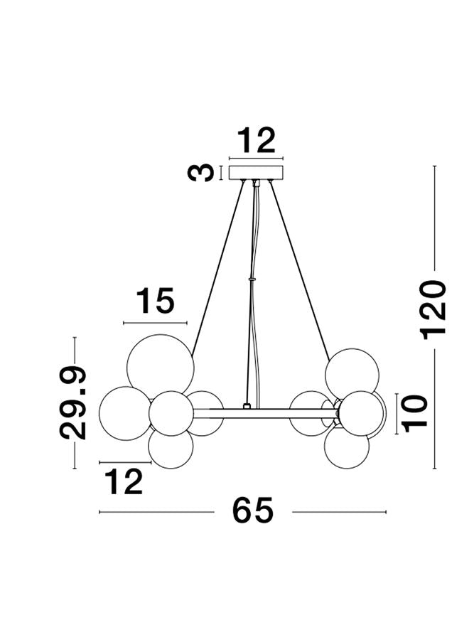 Lampa suspendata ODILLIA Opal Glass & Matt Gold 11 NOVA LUCE