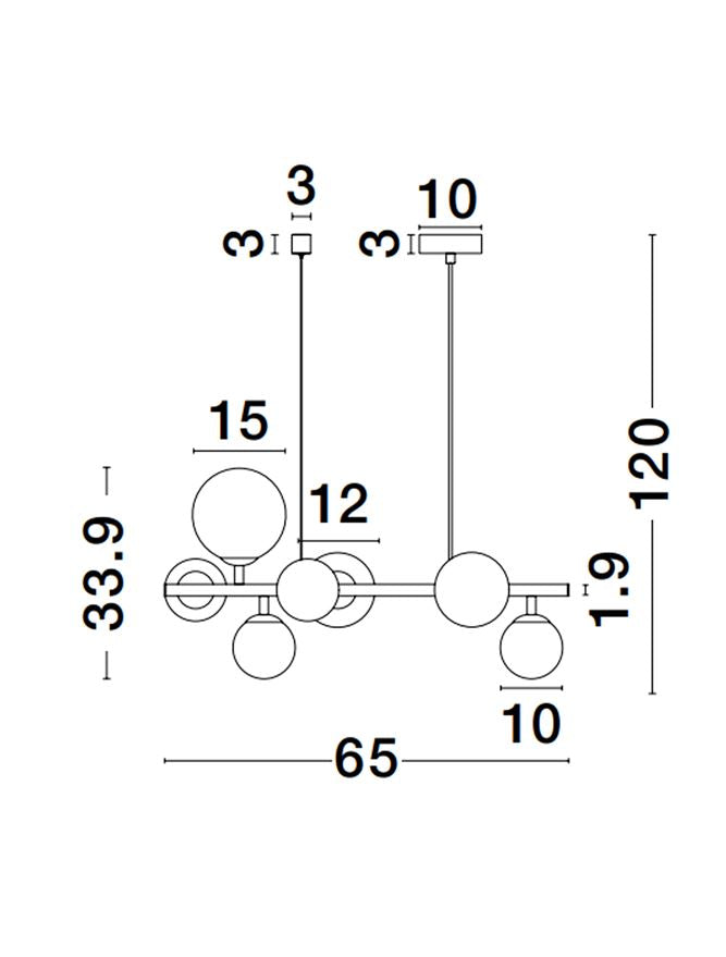 Lampa suspendata ODILLIA Opal Glass & Matt Gold 7 NOVA LUCE