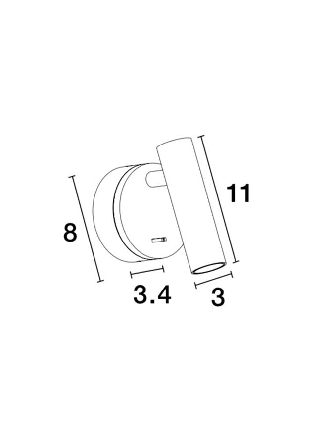 Aplica de interior CLIP gold 3W 3000K IP20 H11cm D8cm Nova Luce
