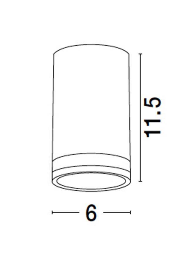 Plafoniera ESCA Sandy White Aluminium 1X10W Diam: 6 cm H. 11.5 cm Nova Luce