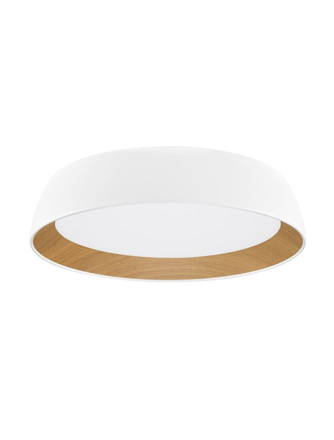 Plafoniera SIGI Sandy White & Wood colour Aluminium, Metal & Acrylic LED 39W 3000K Diam: 45 cm  Nova Luce
