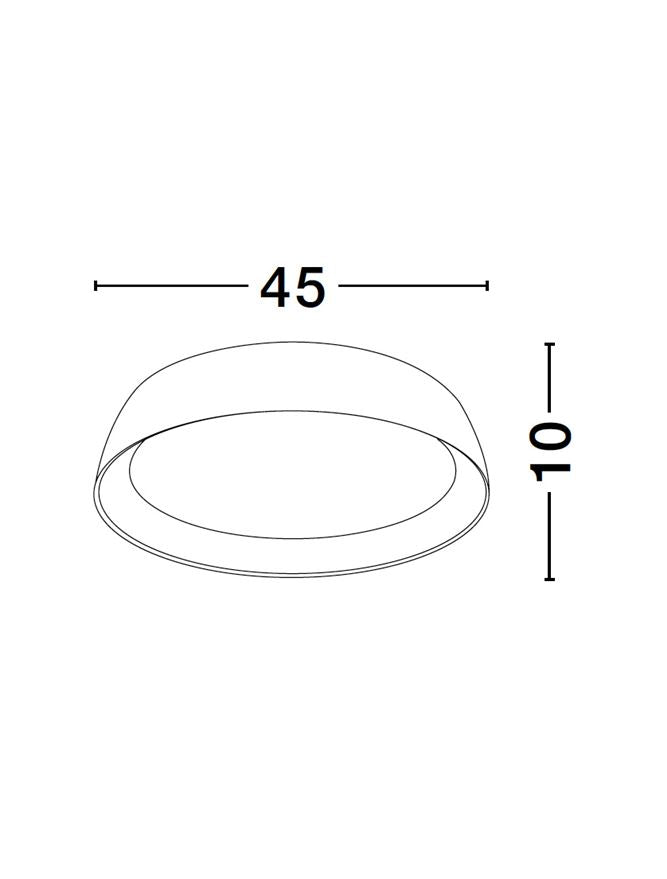 Plafoniera SIGI Sandy White & Wood colour Aluminium, Metal & Acrylic LED 39W 3000K Diam: 45 cm  Nova Luce