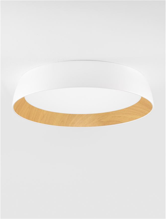 Plafoniera SIGI Sandy White & Wood colour Aluminium, Metal & Acrylic LED 50W 3000K Diam: 60 cm  Nova Luce