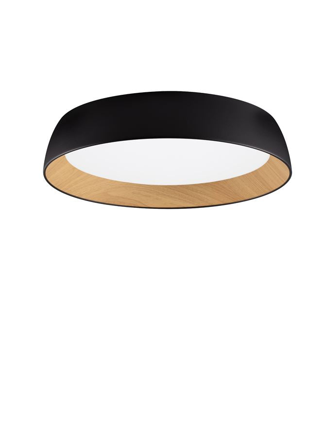 Plafoniera SIGI Sandy Black & Wood colour Aluminium, Metal & Acrylic LED 50W 3000K Diam: 60 cm  Nova Luce