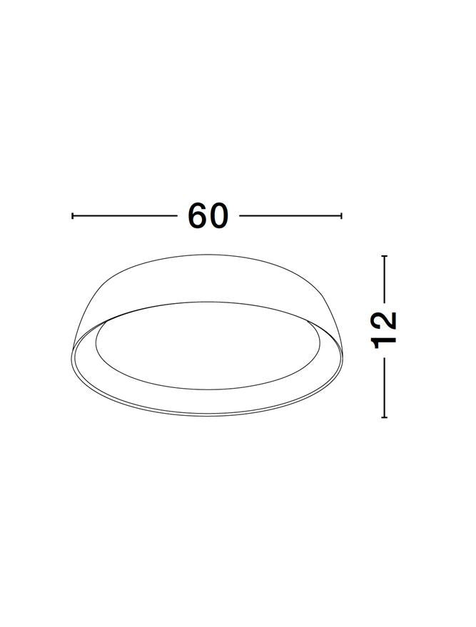 Plafoniera SIGI Sandy Black & Wood colour Aluminium, Metal & Acrylic LED 50W 3000K Diam: 60 cm  Nova Luce