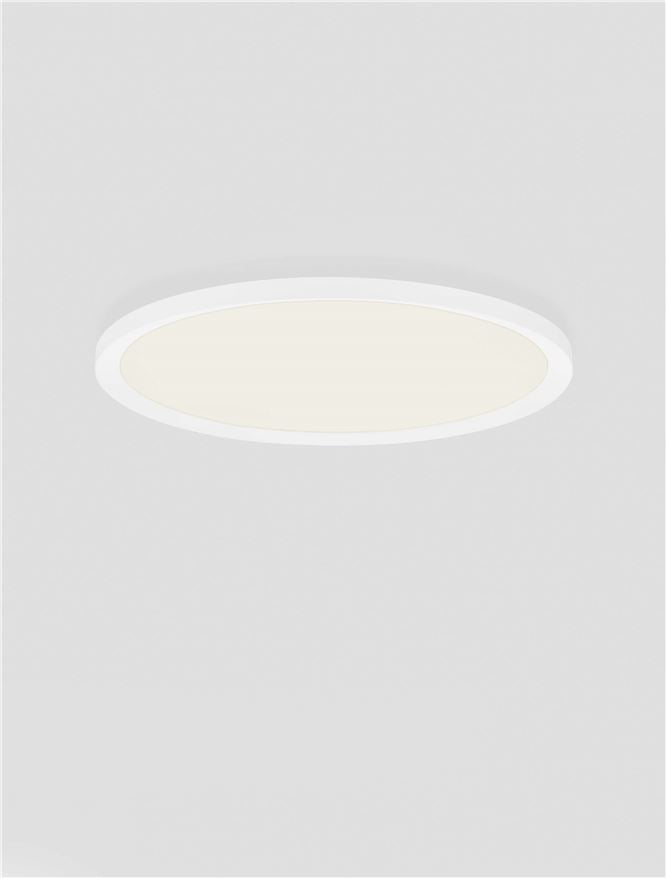 Plafoniera AOTON Triac Dimmable Sandy White Metal, Aluminium & Acrylic LED 35W 2700+3000K Diam: 40 cm  Nova Luce