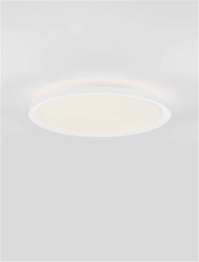 Plafoniera AOTON Triac Dimmable Sandy White Metal, Aluminium & Acrylic LED 35W 2700+3000K Diam: 40 cm  Nova Luce