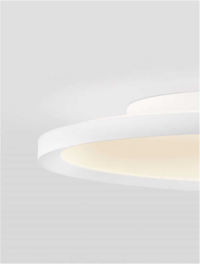 Plafoniera AOTON Triac Dimmable Sandy White Metal, Aluminium & Acrylic LED 35W 2700+3000K Diam: 40 cm  Nova Luce