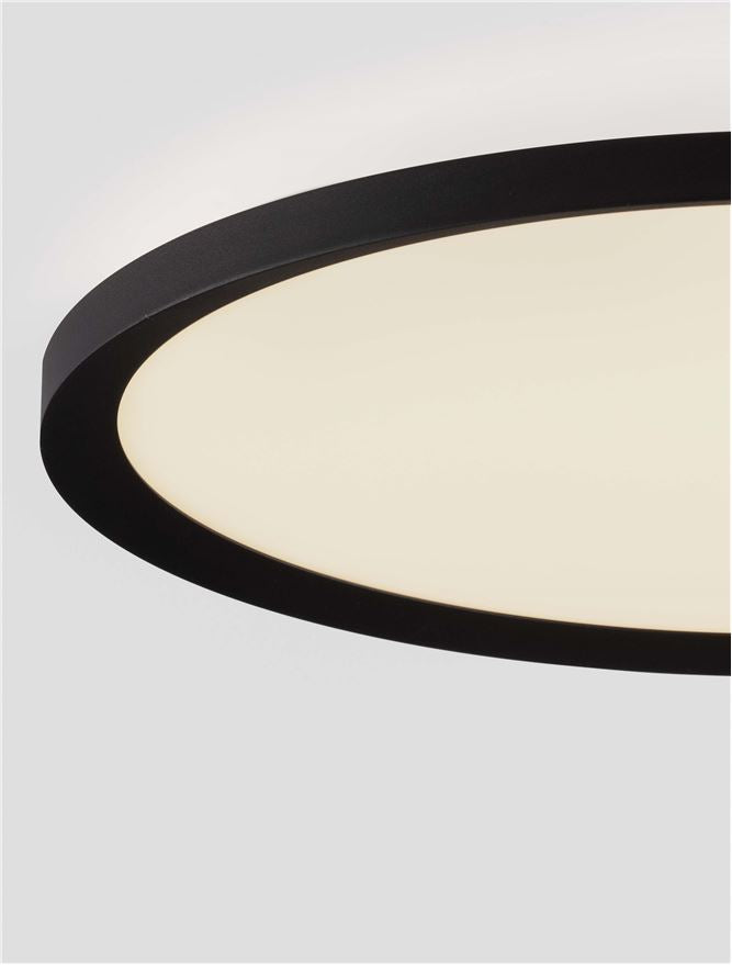 Plafoniera AOTON Triac Dimmable Sandy Black Metal, Aluminium & Acrylic LED 35W 2700+3000K Diam: 40 cm  Nova Luce