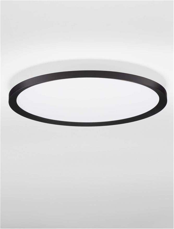 Plafoniera AOTON Triac Dimmable Sandy Black Metal, Aluminium & Acrylic LED 35W 2700+3000K Diam: 40 cm  Nova Luce