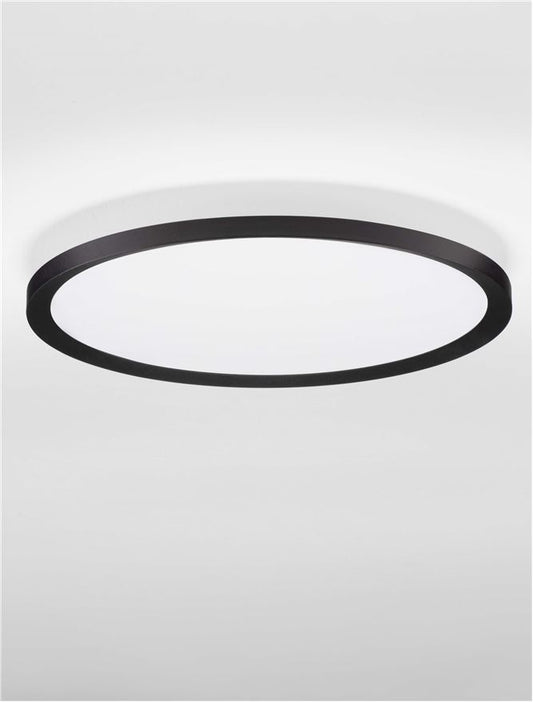 Plafoniera AOTON Triac Dimmable Sandy Black Metal, Aluminium & Acrylic LED 35W 2700+3000K Diam: 40 cm  Nova Luce