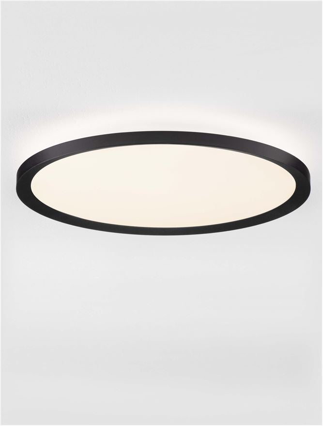 Plafoniera AOTON Triac Dimmable Sandy Black Metal, Aluminium & Acrylic LED 35W 2700+3000K Diam: 40 cm  Nova Luce