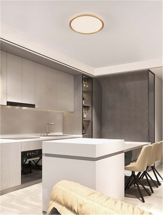 Plafoniera AOTON Triac Dimmable Sandy Gold Metal, Aluminium & Acrylic LED 35W 2700+3000K Diam: 40 cm  Nova Luce