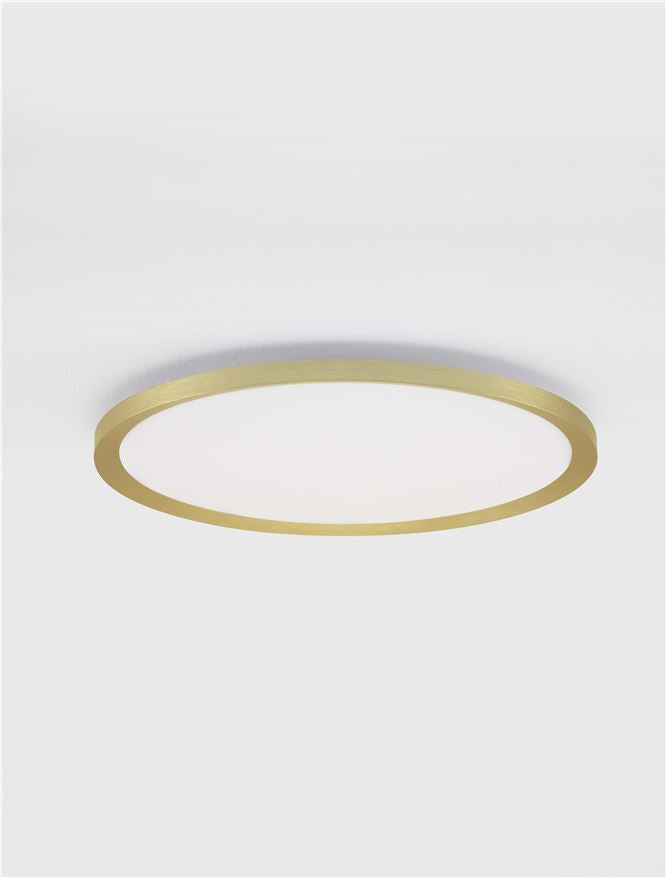 Plafoniera AOTON Triac Dimmable Sandy Gold Metal, Aluminium & Acrylic LED 35W 2700+3000K Diam: 40 cm  Nova Luce