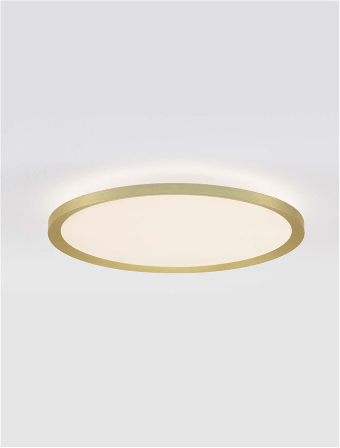 Plafoniera AOTON Triac Dimmable Sandy Gold Metal, Aluminium & Acrylic LED 35W 2700+3000K Diam: 40 cm  Nova Luce