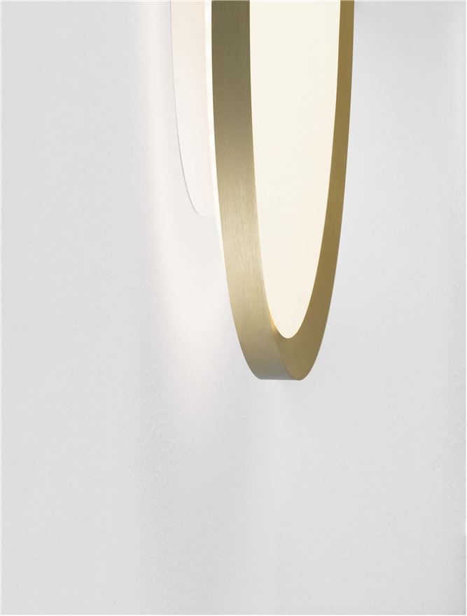 Plafoniera AOTON Triac Dimmable Sandy Gold Metal, Aluminium & Acrylic LED 35W 2700+3000K Diam: 40 cm  Nova Luce