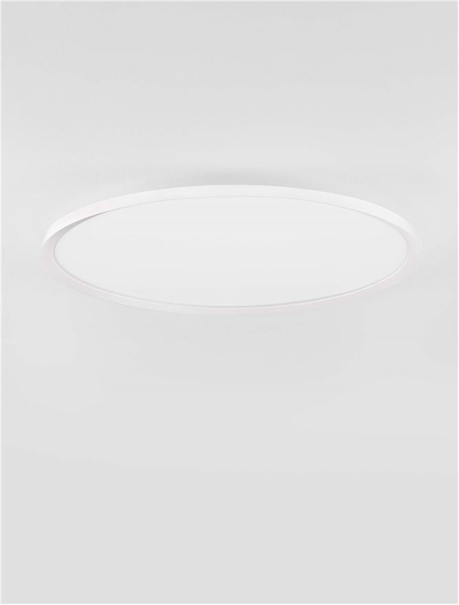 Plafoniera AOTON Triac Dimmable Sandy White Metal, Aluminium & Acrylic LED 55W 2700+3000K Diam: 60 cm  Nova Luce
