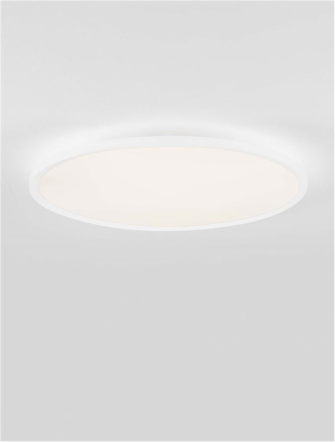 Plafoniera AOTON Triac Dimmable Sandy White Metal, Aluminium & Acrylic LED 55W 2700+3000K Diam: 60 cm  Nova Luce