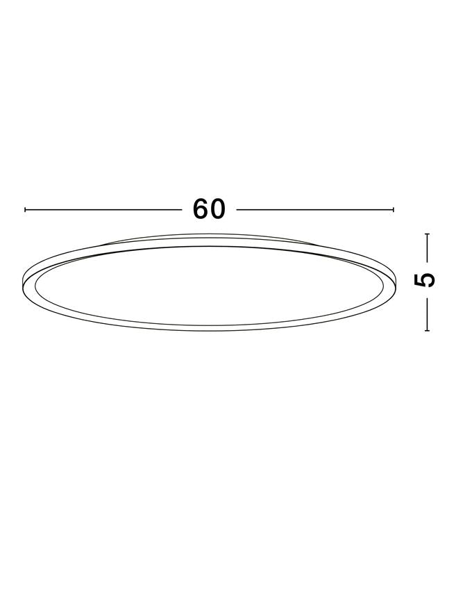 Plafoniera AOTON Triac Dimmable Sandy White Metal, Aluminium & Acrylic LED 55W 2700+3000K Diam: 60 cm  Nova Luce