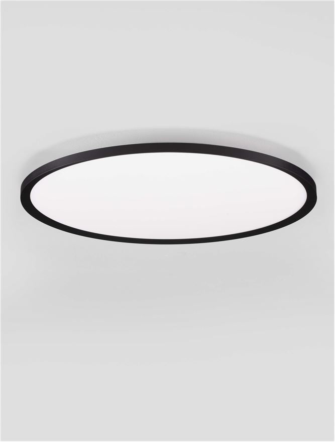 Plafoniera AOTON Triac Dimmable Sandy Black Metal, Aluminium & Acrylic LED 55W 2700+3000K Diam: 60 cm  Nova Luce