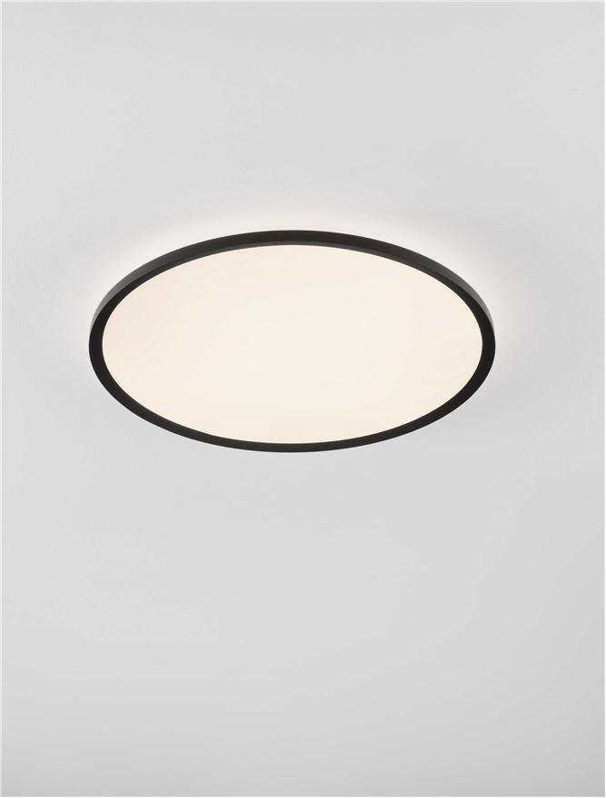 Plafoniera AOTON Triac Dimmable Sandy Black Metal, Aluminium & Acrylic LED 55W 2700+3000K Diam: 60 cm  Nova Luce
