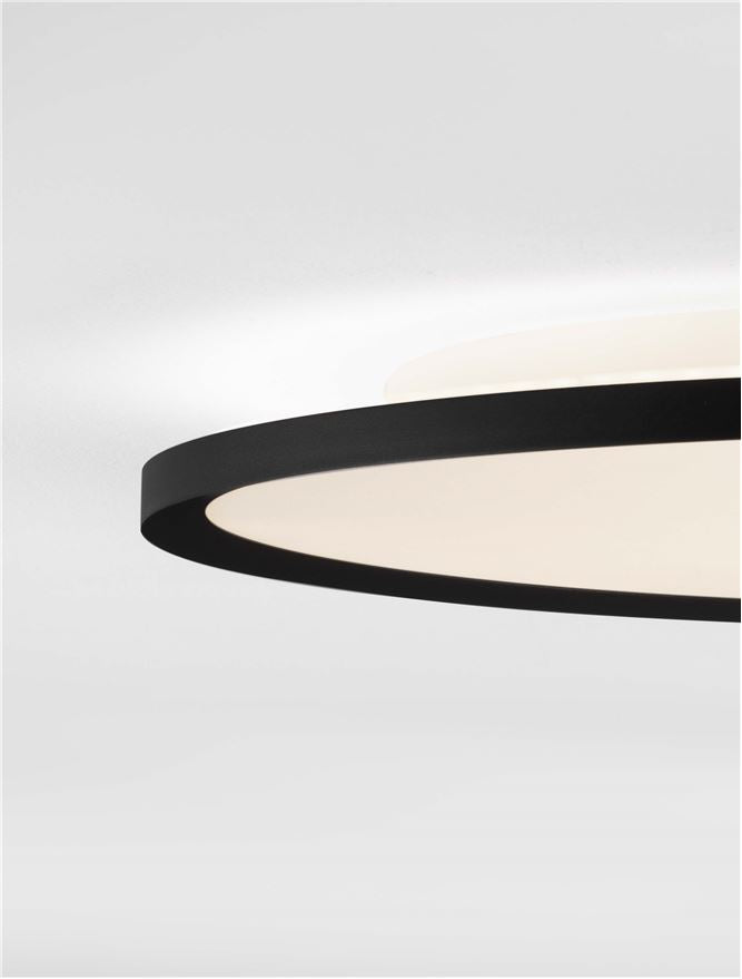 Plafoniera AOTON Triac Dimmable Sandy Black Metal, Aluminium & Acrylic LED 55W 2700+3000K Diam: 60 cm  Nova Luce